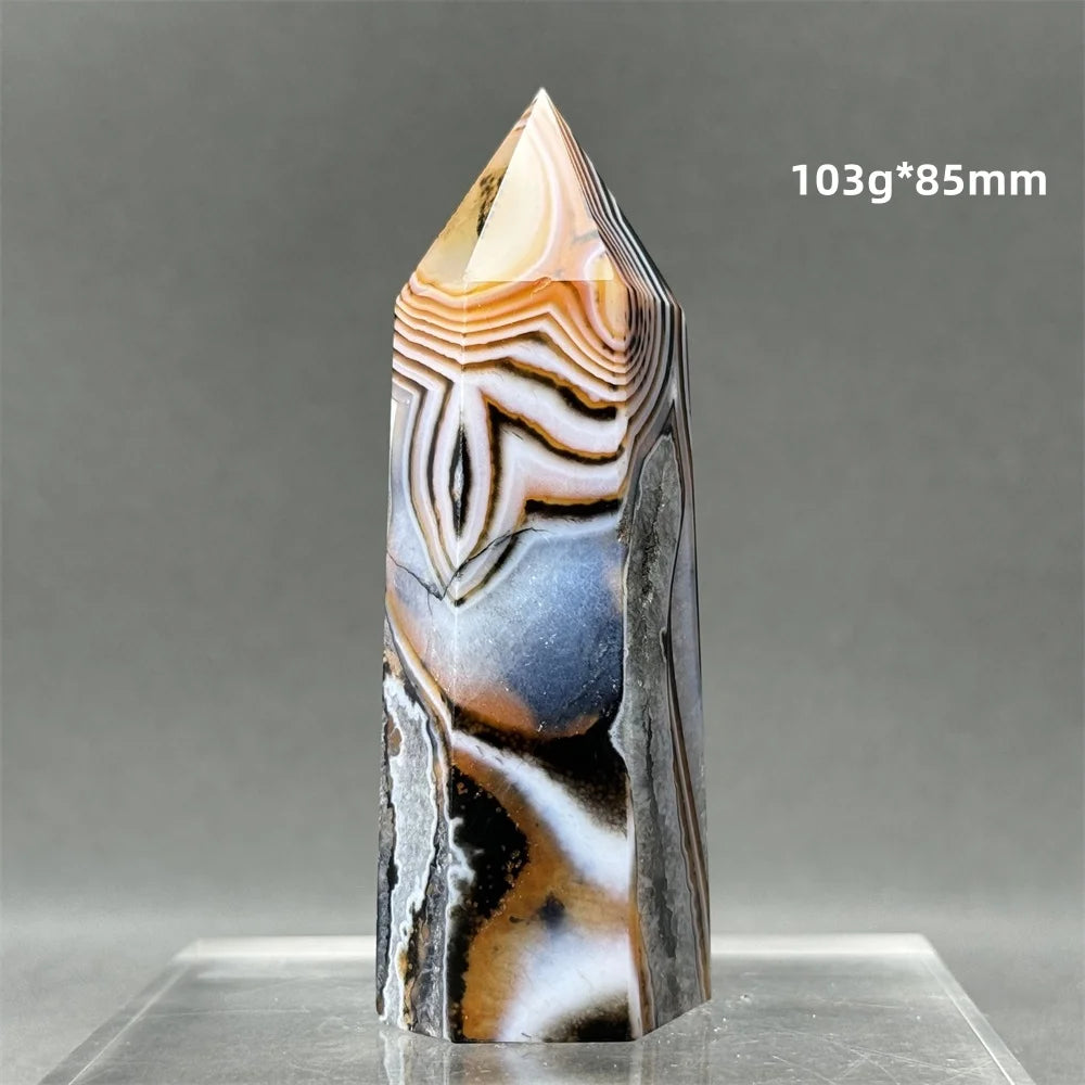 Black Red Striped Agate Wand-ToShay.org