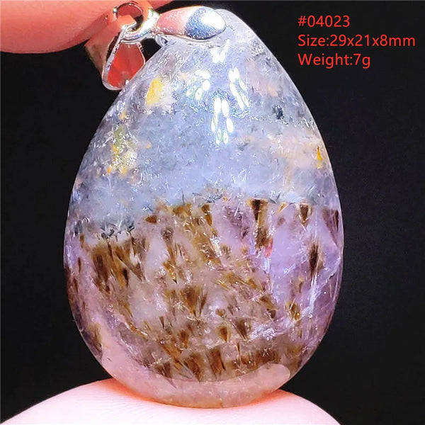 Purple Rutilated Auralite Pendant-ToShay.org