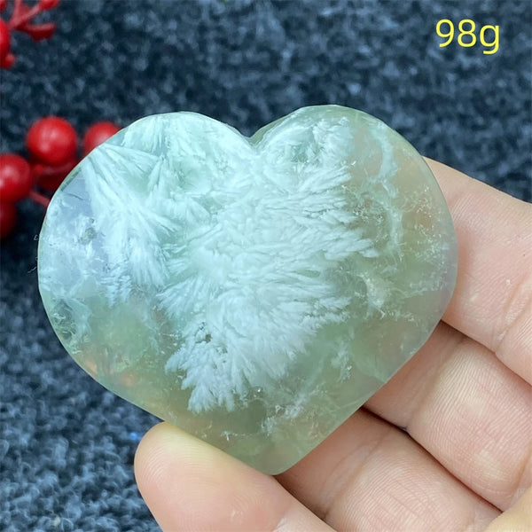 Green Feather Fluorite Heart-ToShay.org