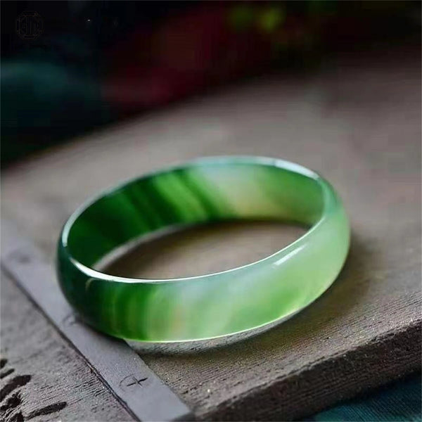 Green Moss Agate Bangle-ToShay.org