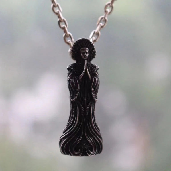 Silver Praying Monk Pendant-ToShay.org
