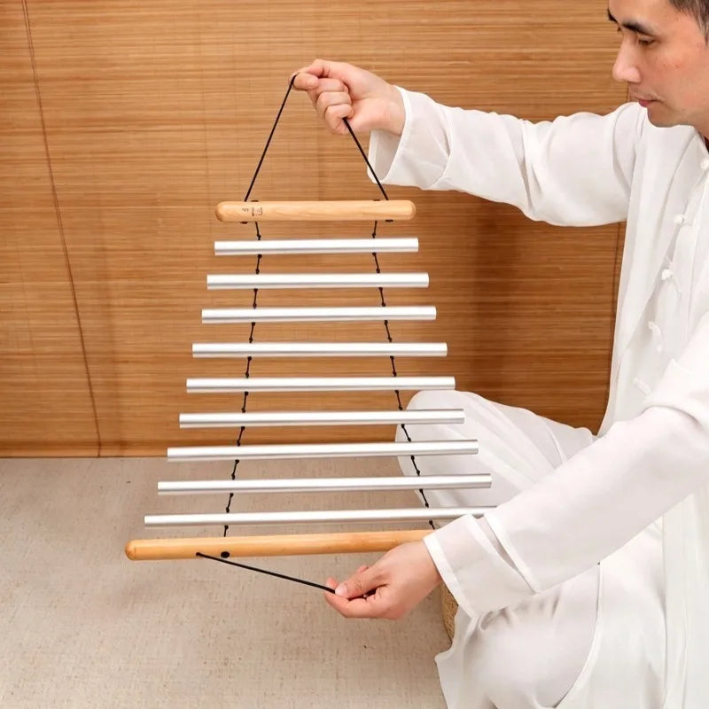 9 Tone Sound Beam Professional Rhythm Wind Chimes Portable Tubular Aluminum Wind Chime Meditation Sound Healing Hanging Bell-ToShay.org
