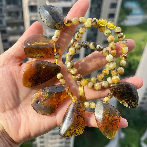 Yellow Amber Necklace-ToShay.org