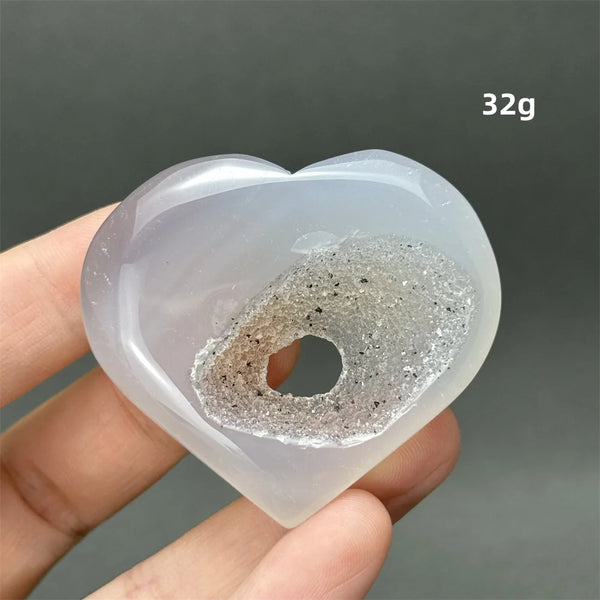 Grey Agate Geode Heart-ToShay.org