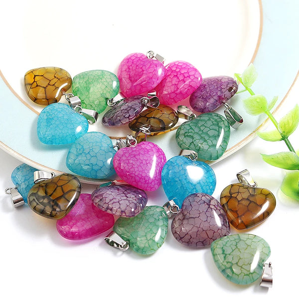 Mixed Dragon Veins Agate Heart-ToShay.org