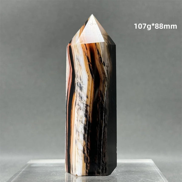 Black Red Striped Agate Wand-ToShay.org
