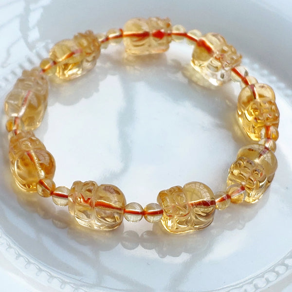 Yellow Citrine Pi Xiu Bracelet-ToShay.org