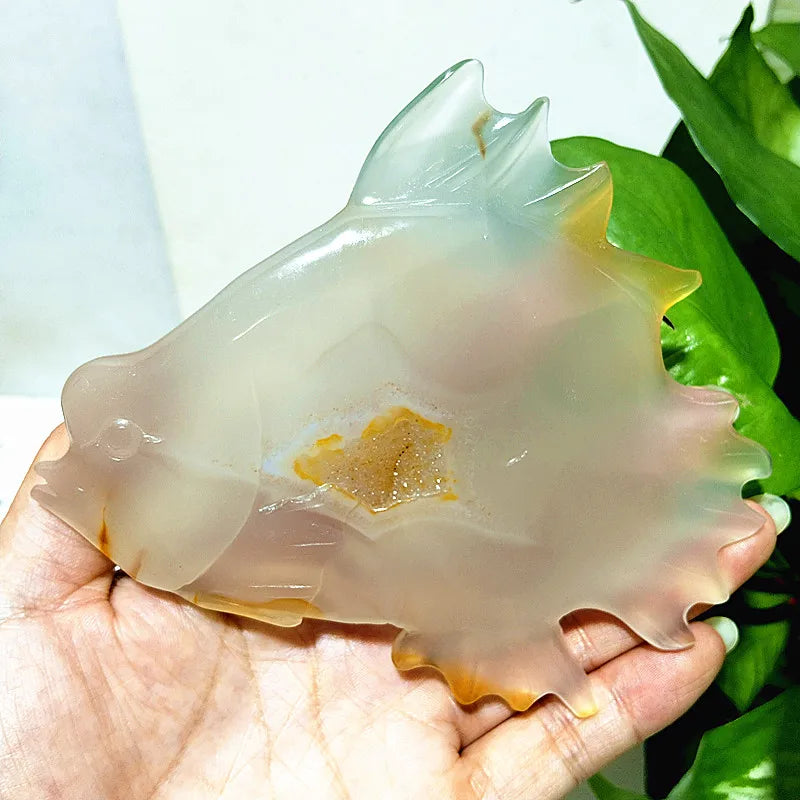Grey Agate Druzy Fish-ToShay.org