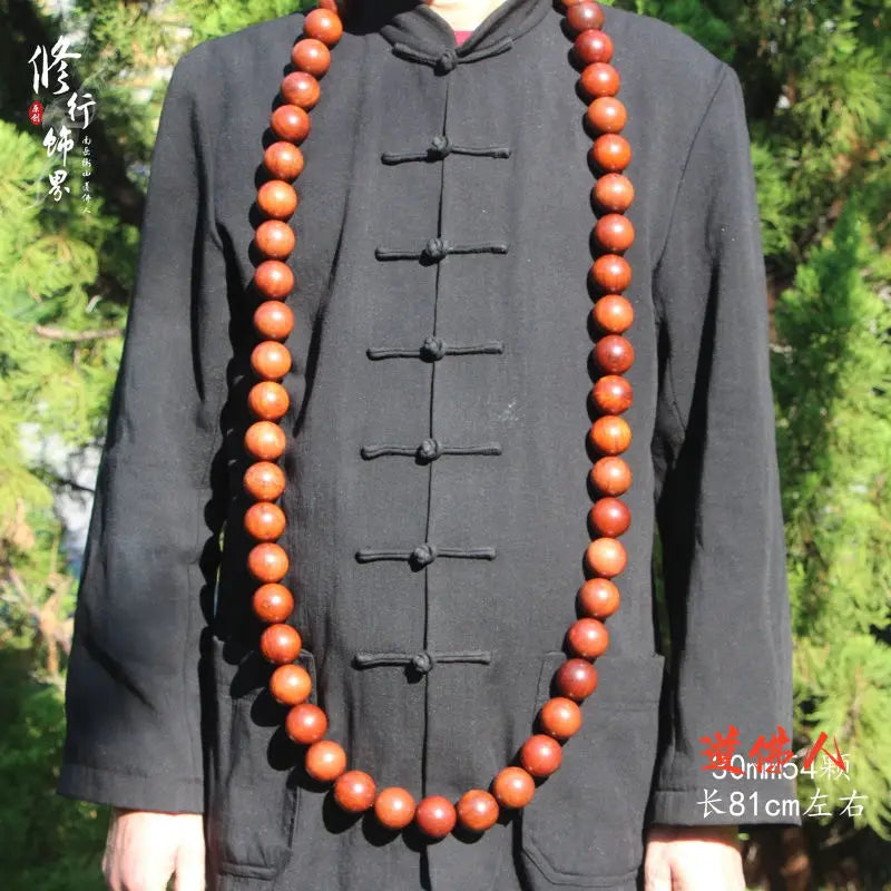 Wood Pear Buddha Necklace-ToShay.org