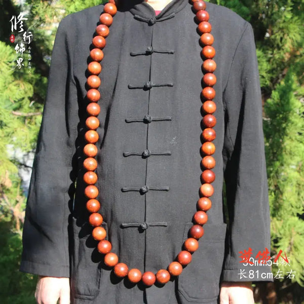 Wood Pear Buddha Necklace-ToShay.org