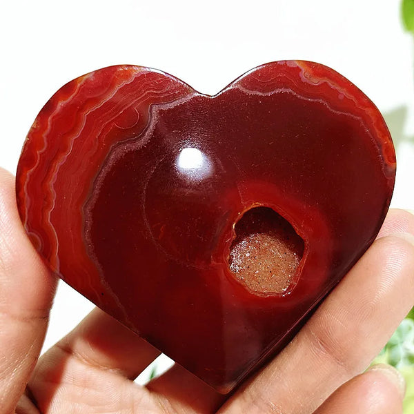 Red Agate Geode Heart-ToShay.org