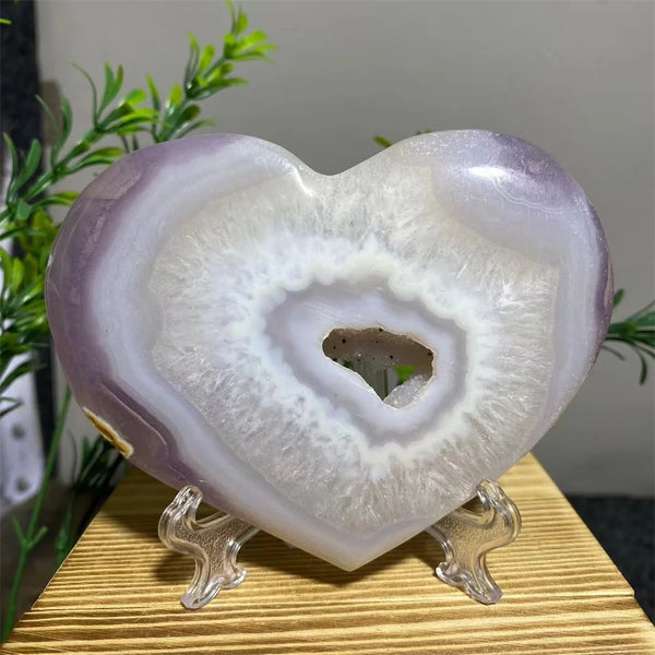 Grey Agate Geode Heart-ToShay.org