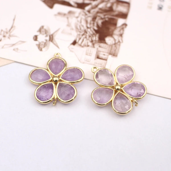 Mixed Crystal Flower Charms-ToShay.org