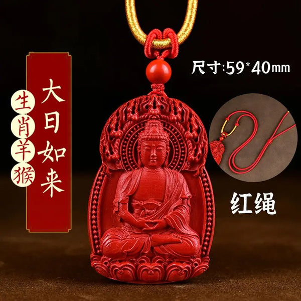 Red Cinnabar Buddha Pendant-ToShay.org