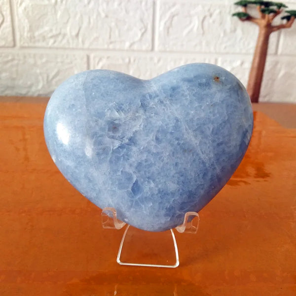 Blue Celestite Crystal Heart-ToShay.org