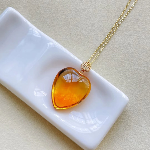 Yellow Citrine Quartz Heart-ToShay.org