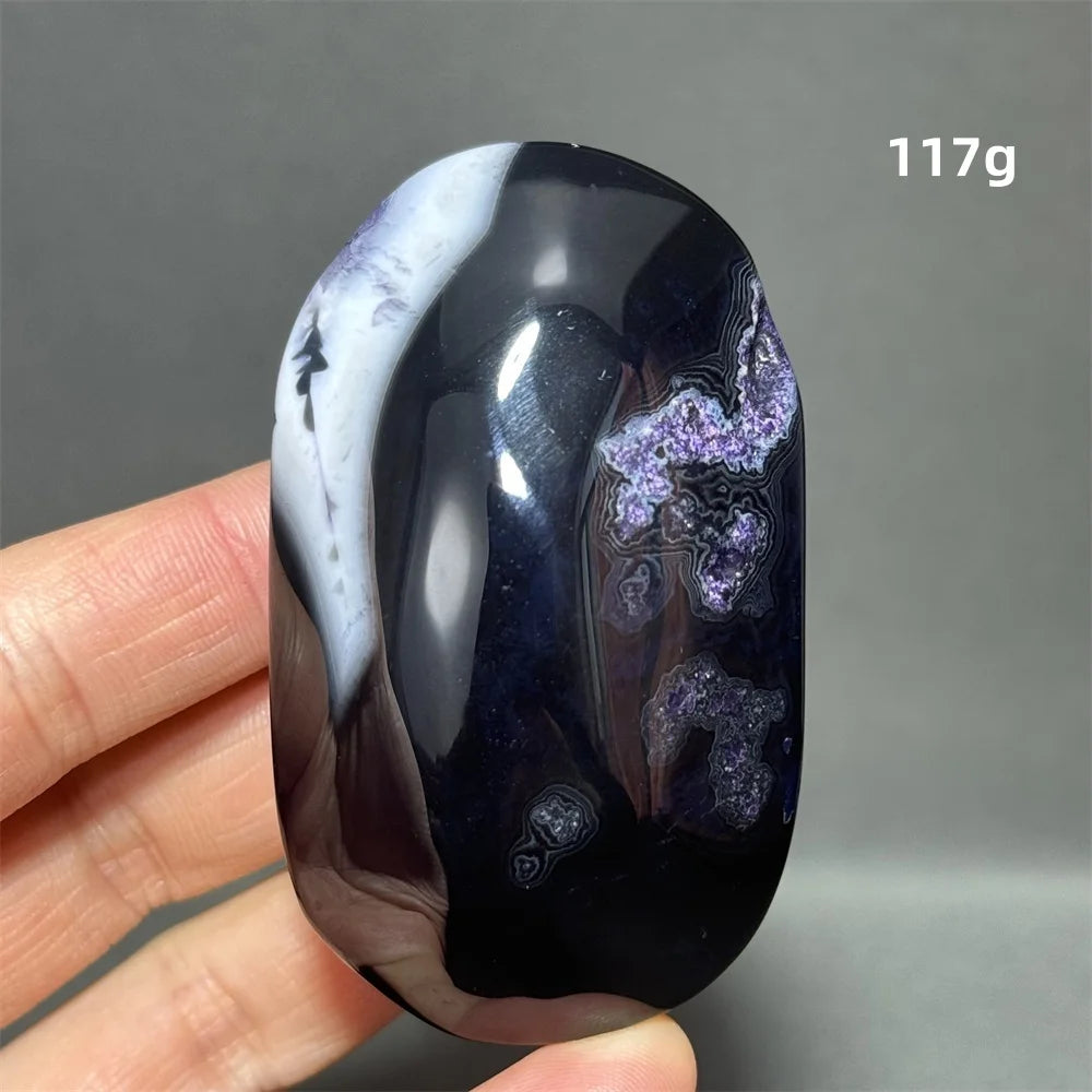 Purple Agate Palm Stone-ToShay.org