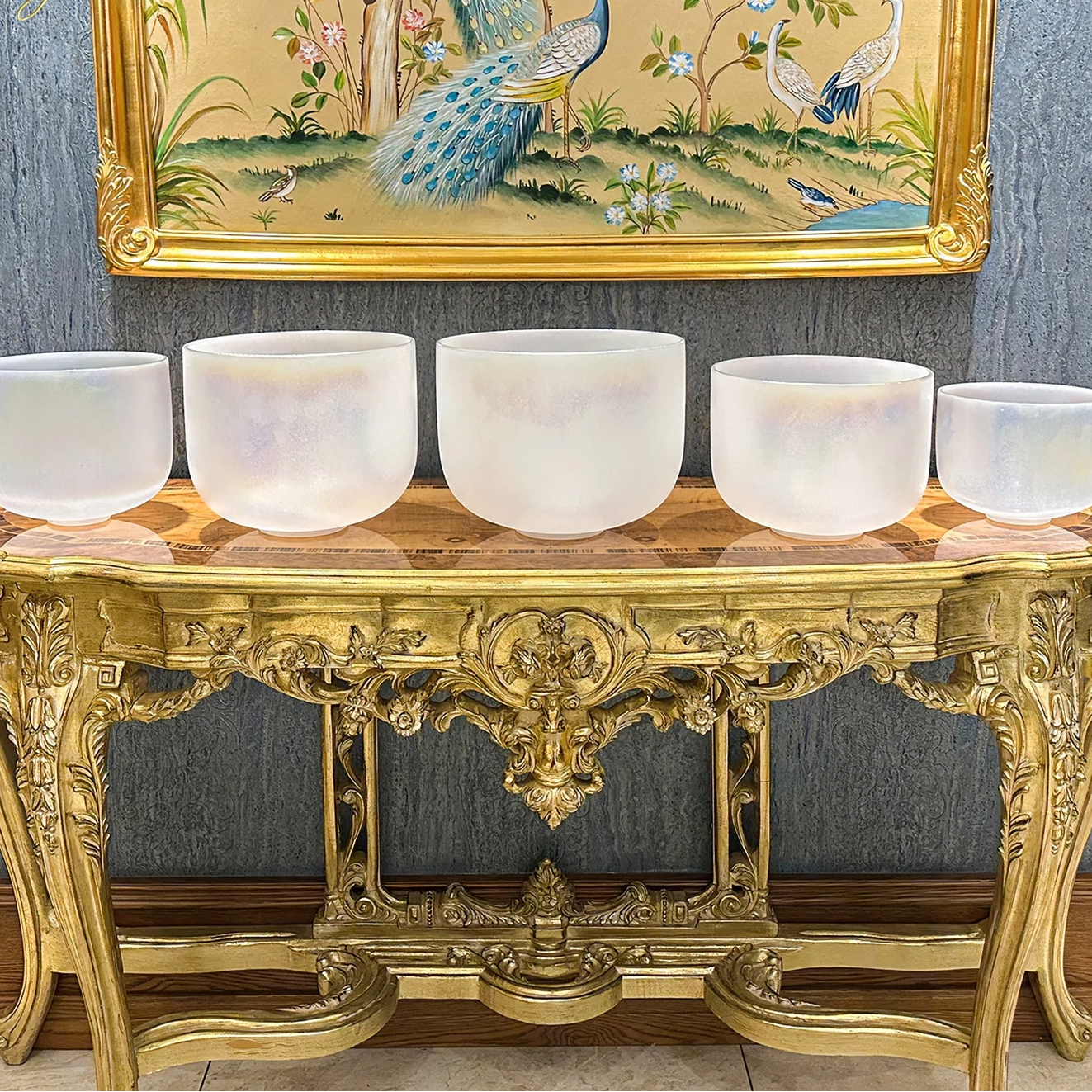 Crystal Soul Exclusive Design Harmony Moonstone Crystal Singing Bowl Set-ToShay.org