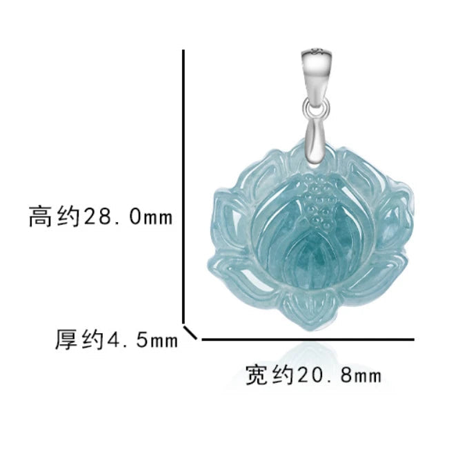 Blue Jade Lotus Pendant-ToShay.org
