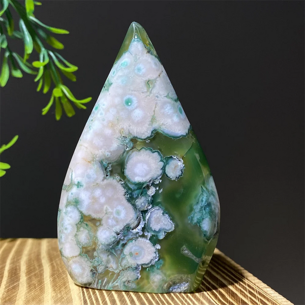 Green Flower Agate Flame-ToShay.org