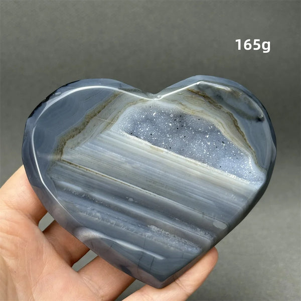 Grey Agate Geode Heart-ToShay.org