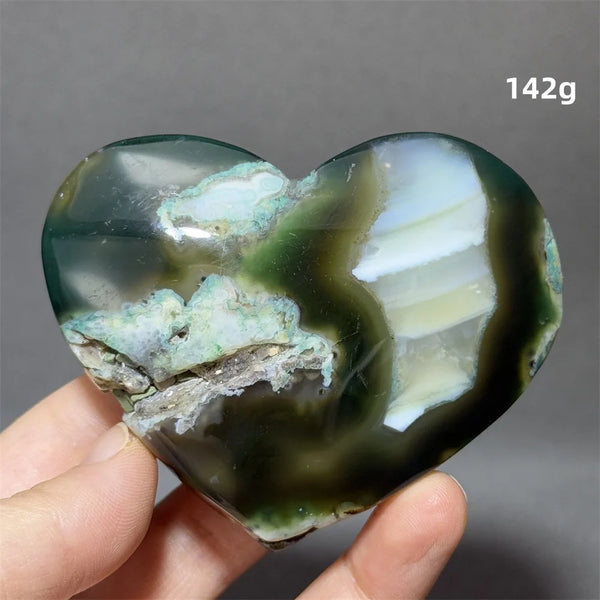 Green Sakura Agate Heart-ToShay.org