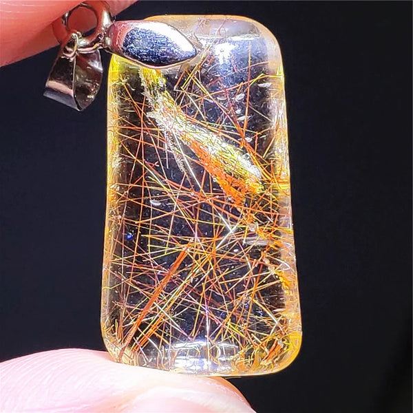 Gold Rutilated Quartz Pendant-ToShay.org