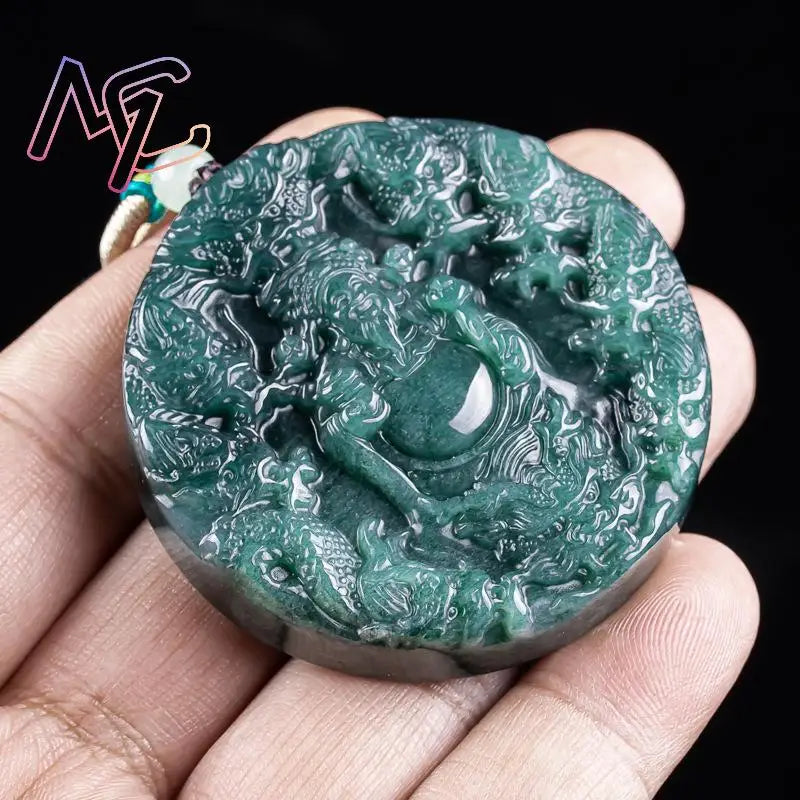 Green Jadeite Wealth Pendant-ToShay.org