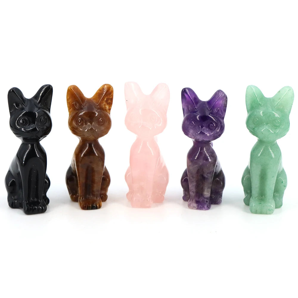 Mixed Crystal Cat Statues-ToShay.org
