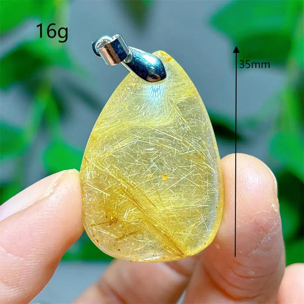 Gold Rutilated Quartz Pendant-ToShay.org