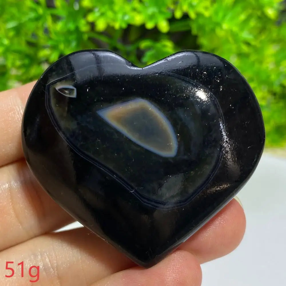 Black Agate Geode Heart-ToShay.org