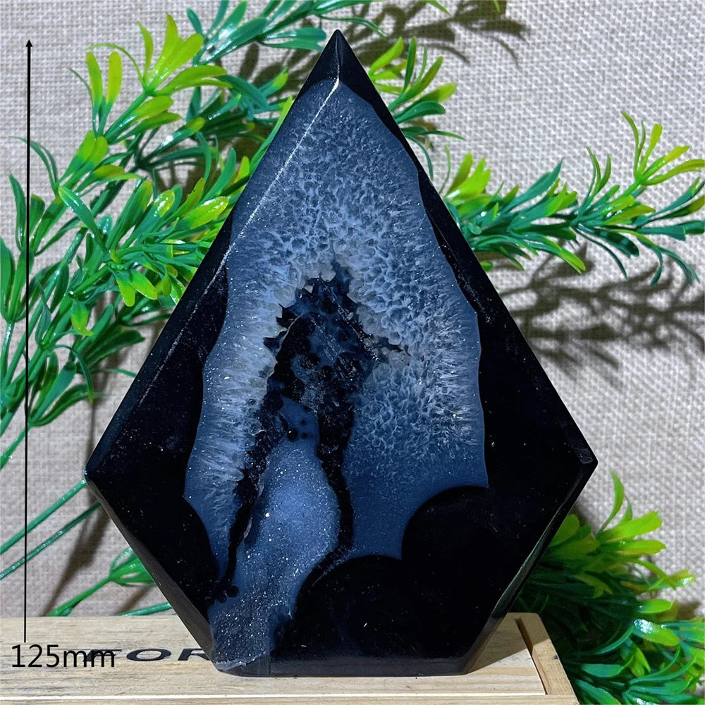 Black Agate Geode Torch-ToShay.org