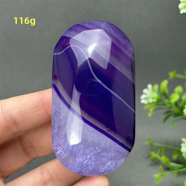 Purple Agate Palm Stone-ToShay.org