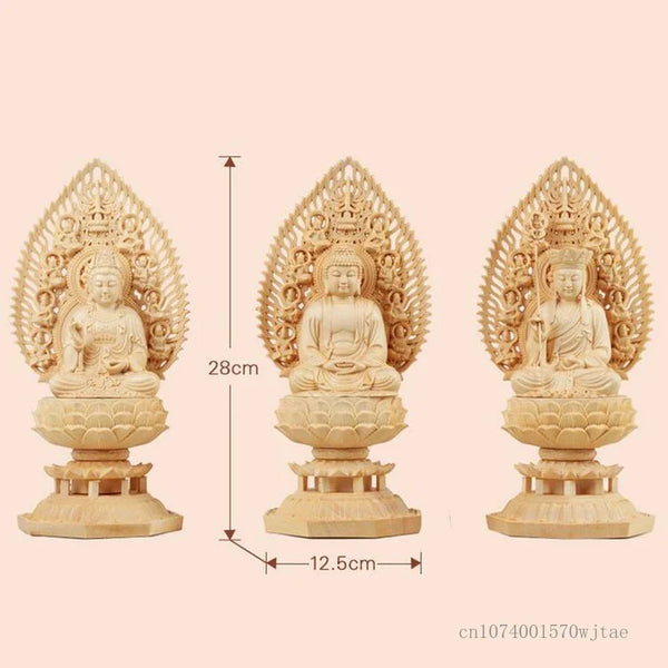 Wood Sitting Lotus Buddha Statue-ToShay.org