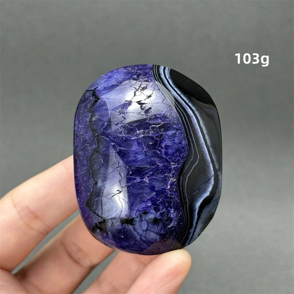 Purple Agate Palm Stone-ToShay.org