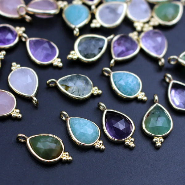 Mixed Crystal Teardrop Charms-ToShay.org
