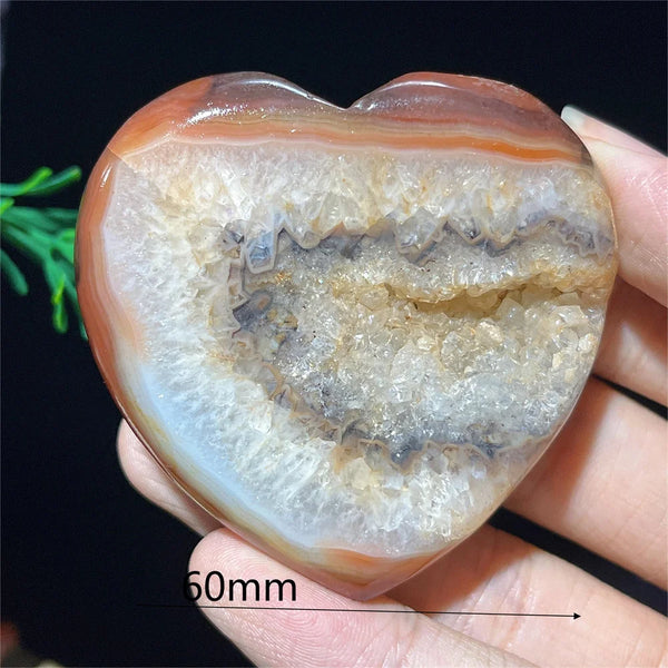 Orange Carnelian Druzy Agate Heart-ToShay.org