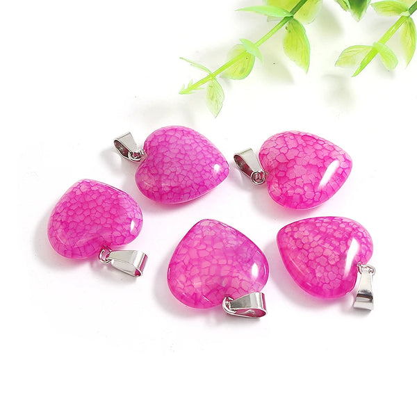 Mixed Dragon Veins Agate Hearts-ToShay.org