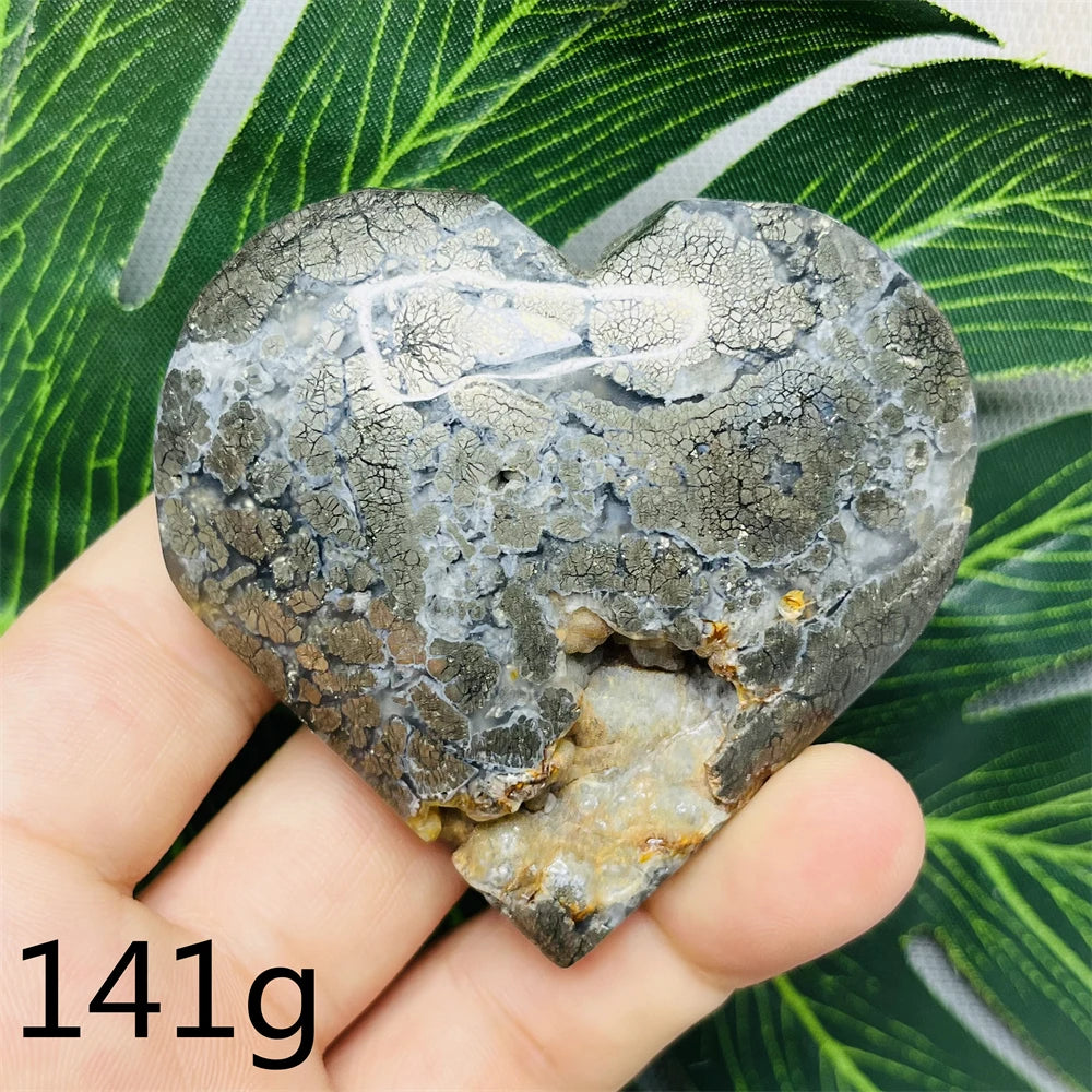 Yellow Chalcopyrite Agate Heart-ToShay.org