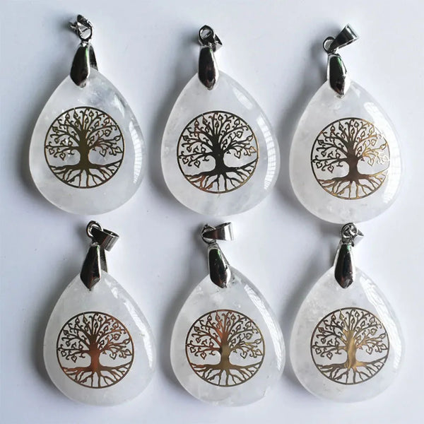 Mixed Crystal Tree Pendant-ToShay.org