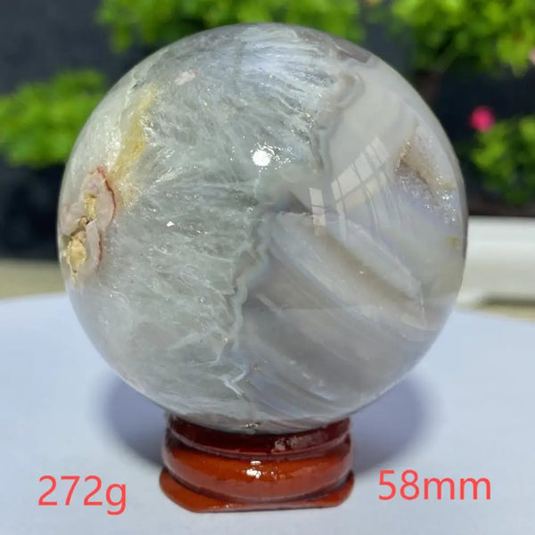 Pink Cherry Blossom Agate Ball-ToShay.org