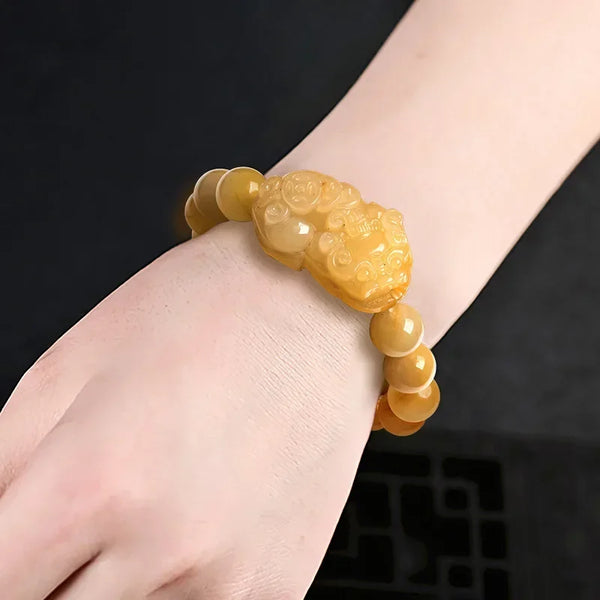 Yellow Jade Pixiu Bracelet-ToShay.org