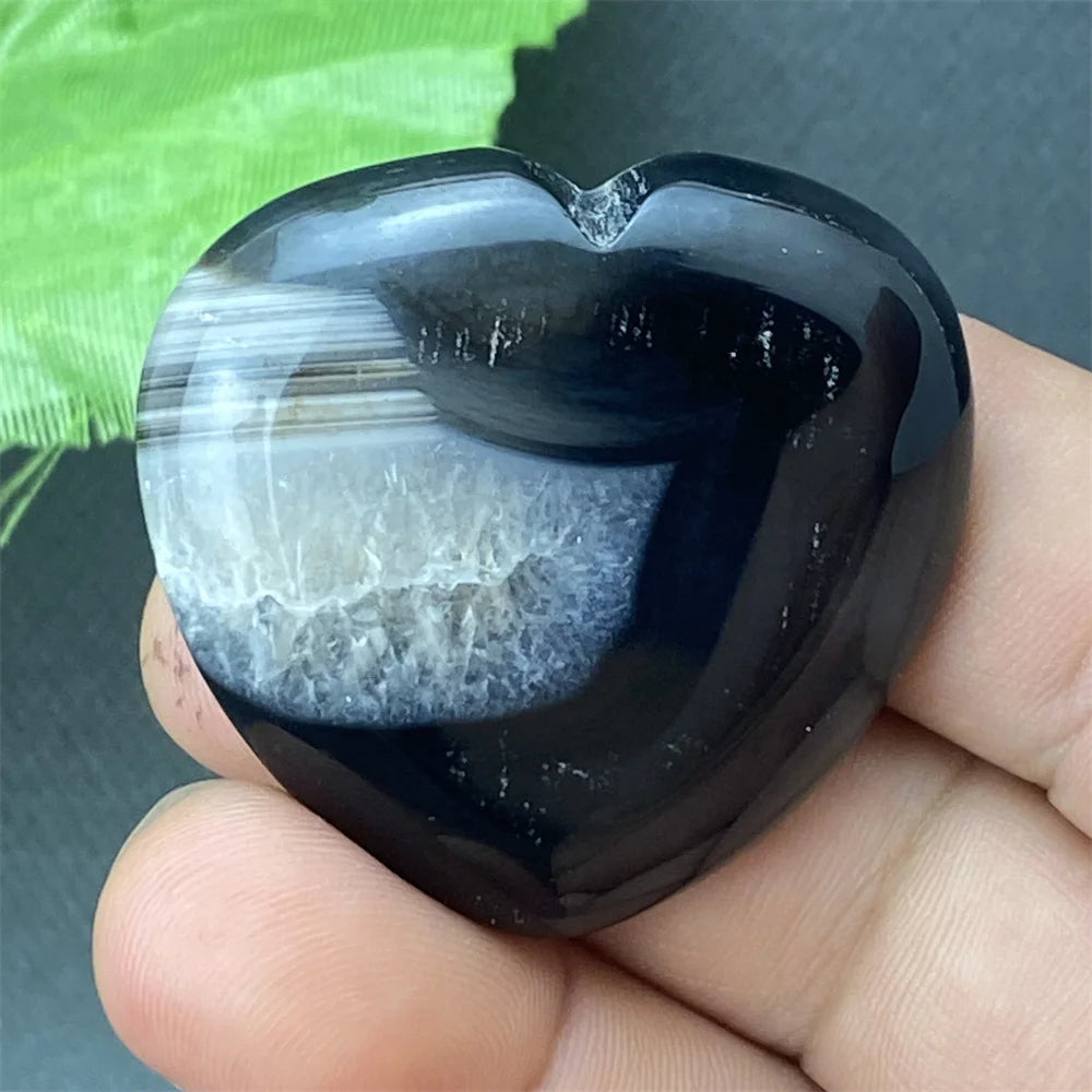 Black Agate Geode Heart-ToShay.org
