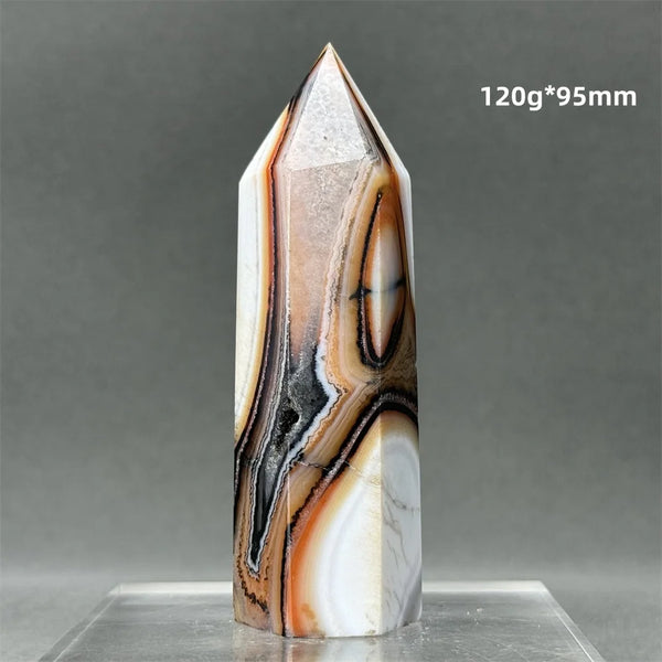 Black Red Striped Agate Wand-ToShay.org