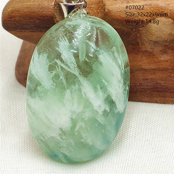 Green Feather Fluorite Pendant-ToShay.org