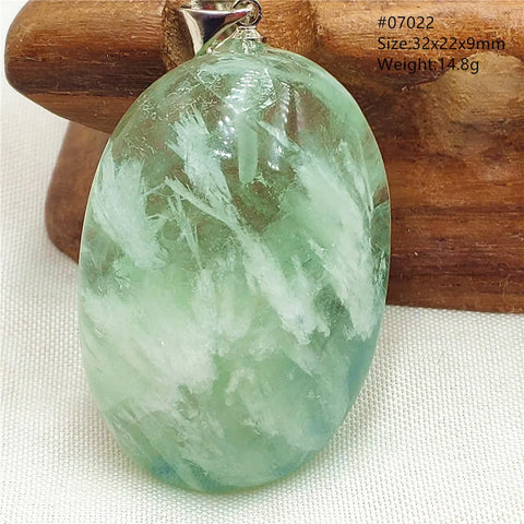 Green Feather Fluorite Pendant-ToShay.org