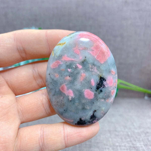 Pink Rhodonite Palm Stones-ToShay.org