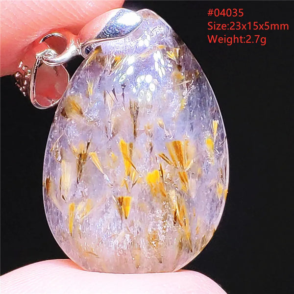Purple Rutilated Auralite Pendant-ToShay.org