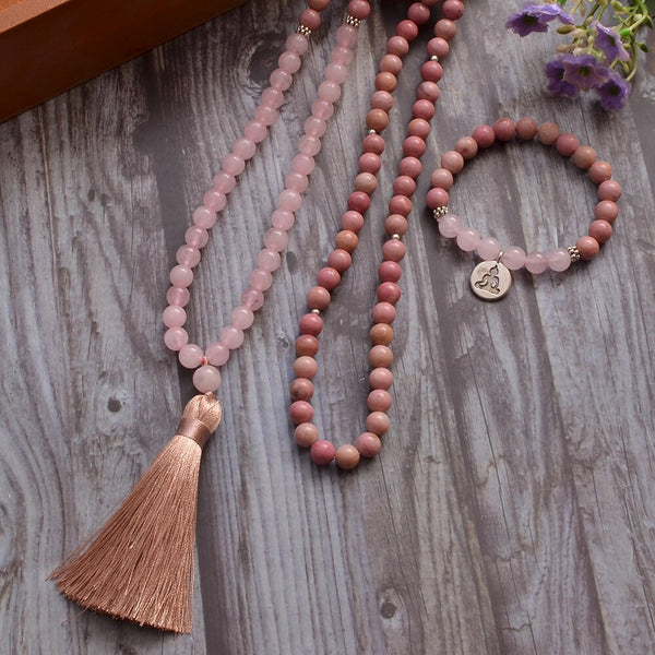 Pink Rhodochrosite Mala Beads-ToShay.org