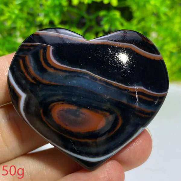 Black Agate Geode Heart-ToShay.org